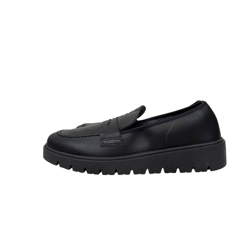 Childrenchic Kids 3.5 Black Leather Slip-On Dress Penny Loafers NEW Non Slip